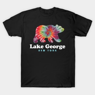 Lake George NY Bear Tie Dye New York Vacation T-Shirt